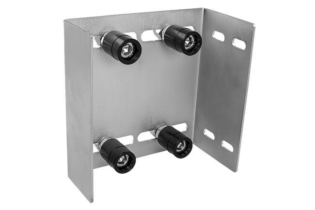 Plaque de guidage réglable à quatre rouleaux, largeur max. de la plaque : 200 mm - rouleaux inclus