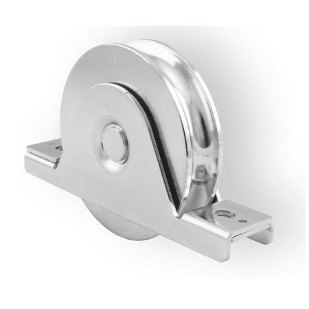 "O" wiel dubbel lager - schuipoort op rail - buitendiameter 78mm