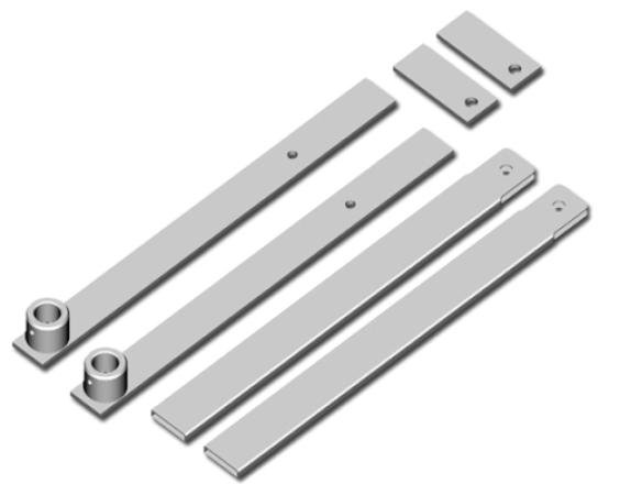 Paire de longs bras télescopiques de 800 mm